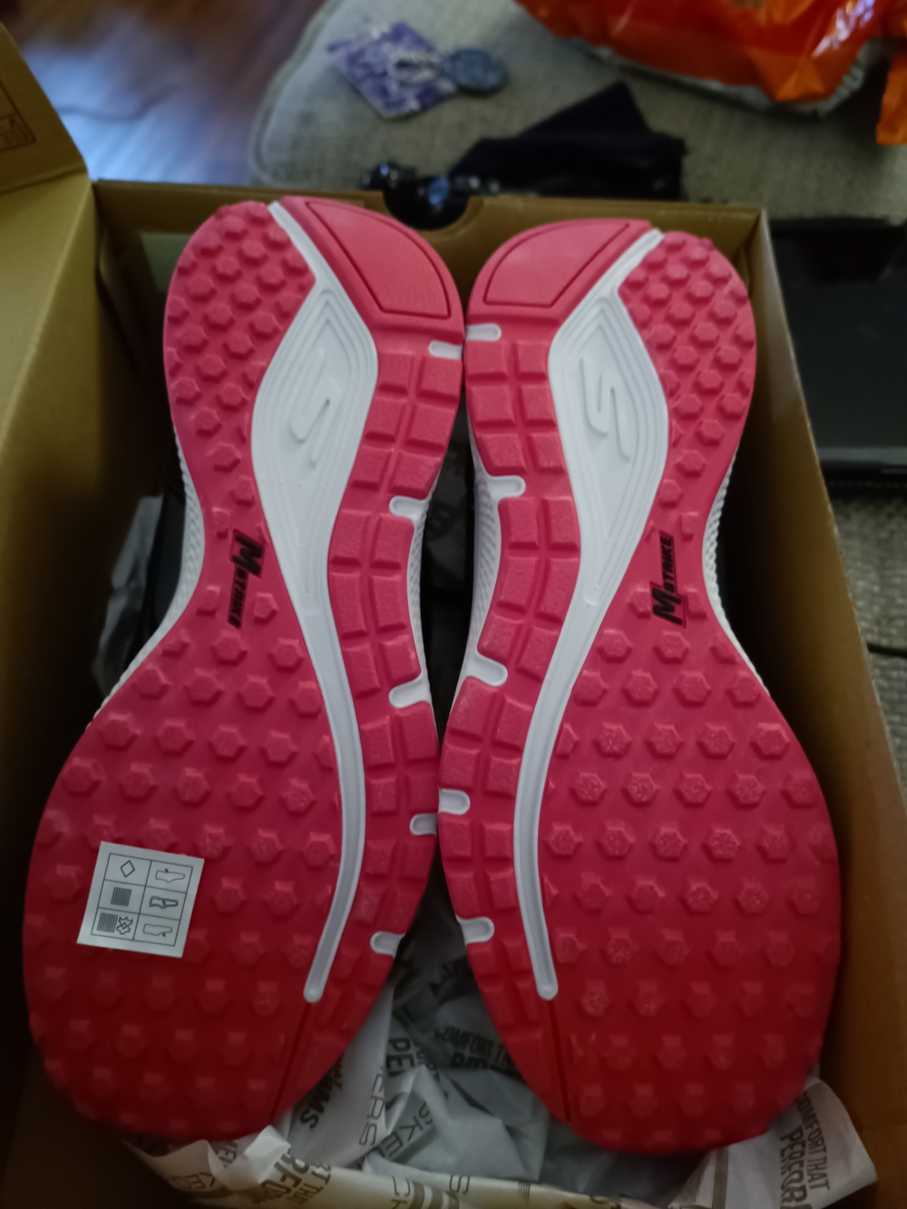 Skechers Black and Pink Athletic Walking Sneakers - Picture 2 of 6